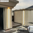 Modern black linear led wall mounted lamp garden outdoor sconce