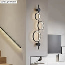 Modern black linear long led wall light living room sconce