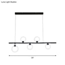 Modern black linear metallic chandelier dining room light fixture