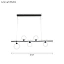 Modern black linear metallic chandelier dining room light fixture