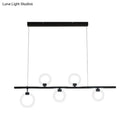 Modern black linear metallic chandelier dining room light fixture