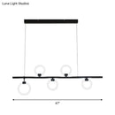 Modern black linear metallic chandelier dining room light fixture