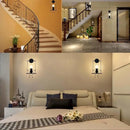 Modern black little man led wall light bedroom figurine sconce