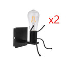 Modern black little man led wall light bedroom figurine sconce