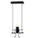 Modern black little man led wall light bedroom figurine sconce