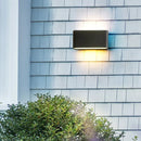 Modern black luna outdoor wall light warm led patio lamp