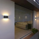Modern black luna outdoor wall light warm led patio lamp