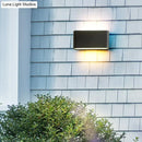 Modern black luna outdoor wall light warm led patio lamp