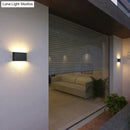 Modern black luna outdoor wall light warm led patio lamp