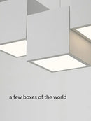 Modern black matte cube pendant lights geometric dining room