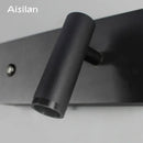 Modern black matte led wall sconce bedroom reading light