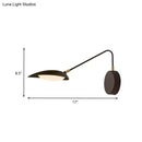 Modern black metal adjustable arm wall lamp for bedroom reading