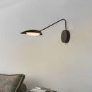 Modern black metal adjustable arm wall lamp for bedroom reading