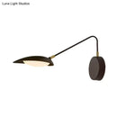 Modern black metal adjustable arm wall lamp for bedroom reading