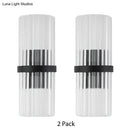 Modern black metal and crystal pipe wall sconce for dining room e12 e14