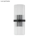 Modern black metal and crystal pipe wall sconce for dining room e12 e14