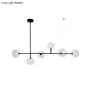 Modern black metal chandelier with glass globes – dining room light