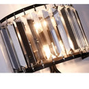 Modern black metal crystal led wall lamp for living room