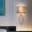 Modern black metal crystal led wall lamp for living room