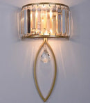 Modern black metal crystal led wall lamp for living room