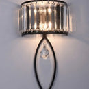 Modern black metal crystal led wall lamp for living room