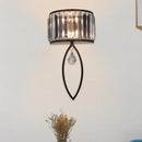 Modern black metal crystal led wall lamp for living room