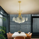 Modern black metal dandelion chandelier living room crystal light