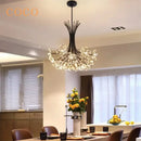 Modern black metal dandelion chandelier living room crystal light