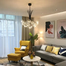 Modern black metal dandelion chandelier living room crystal light