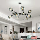 Modern black metal decorbites glass chandelier for dining room