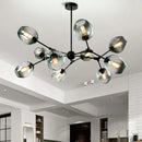 Modern black metal decorbites glass chandelier for dining room