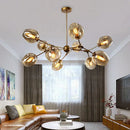 Modern black metal decorbites glass chandelier for dining room