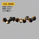 DecorBites™ Black Metal DNA Chandelier: Nordic, Modern, Creative Island Light for Bar and Restaurant.