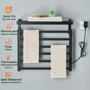 Modern black metal electric towel rack bathroom digital display