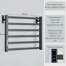 Modern black metal electric towel rack bathroom digital display