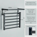 Modern black metal electric towel rack bathroom digital display