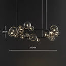 Modern black metal glass ball pendant chandelier dining room