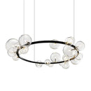 Modern black metal glass ball pendant chandelier dining room