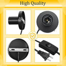 Modern black metal lamp base for bedroom with switch