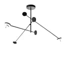 Modern black metal led chandelier living room spherical light