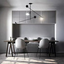 Modern black metal led chandelier living room spherical light