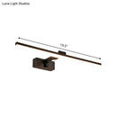Modern black metal led light fixture warm white bathroom wall lamp