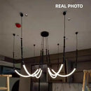 Modern black metal led pendant lights – living room chandelier