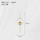 Modern black metal led wall lights bedroom circular ring sconce