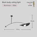 Modern black metal long arm floor lamp living room leaf shade