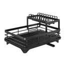 Modern black metal multi tier kitchen counter organizer rack