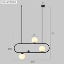 Modern black metal oblong island light – kitchen glass fixture