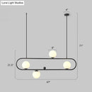 Modern black metal oblong island light – kitchen glass fixture