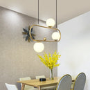 Modern black metal oblong island light – kitchen glass fixture