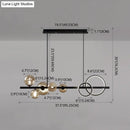 DecorBites™ Modern 5-Light Black Metal Pendant Lighting with Spherical Glass for Dining Table